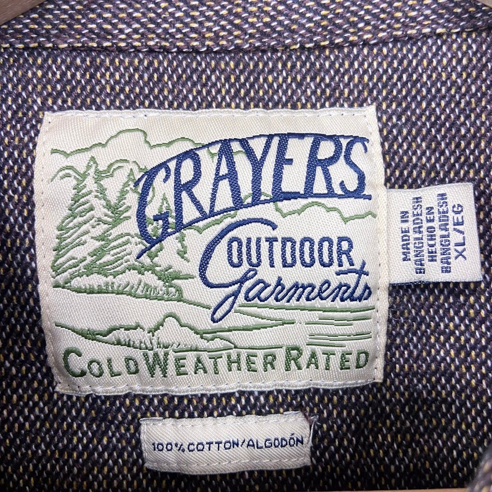 Grayers Shirt Jacket Mens Sz XL Brown Cold Weather Rated Cotton‎ Utility Shacket - Picture 2 of 10